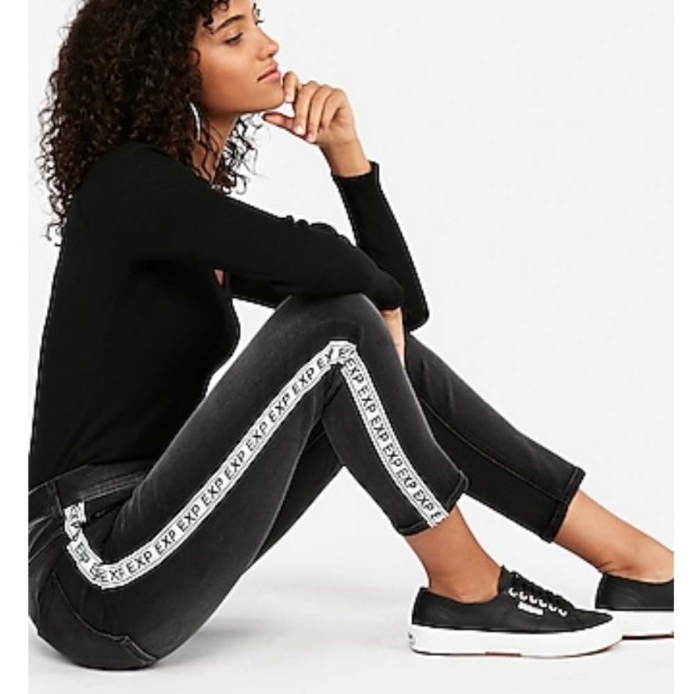 COPY - Express Logo Stripe Jean Leggings